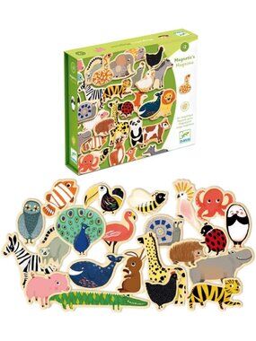 NIB  Djeco Magnimo Wooden Magnetic  Animals for 2 Years Plus